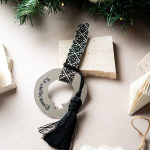 Κρίκος Γούρι Ρόδι | Χρυσό Ασημί Plexiglass (Μαύρο)