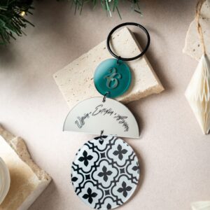 Κρεμαστό Γούρι Mobile Στρογγυλό | Ασημί Καθρεπτη Plexiglass