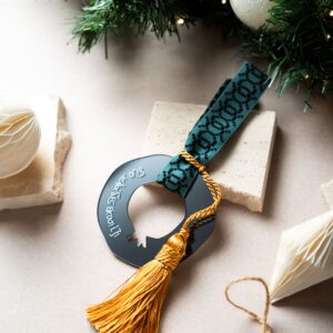 Κρίκος Γούρι Ρόδι | Ανθρακί Καθρέπτη Plexiglass