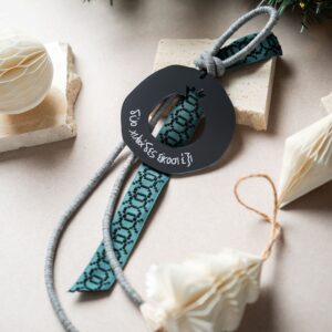 Κρεμαστό Γούρι Ρόδι | Ανθρακί Καθρέπτη Plexiglass