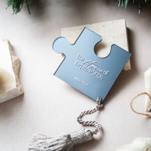 Γούρι Logo Κομμάτι Puzzle | Ανθρακί Καθρέπτη Plexiglass