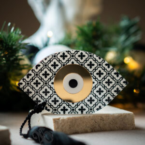 Επιτραπέζιο Γούρι Μάτι Μοτίβο Ασπρόμαυρο | Plexiglass