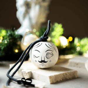 Γούρι Κεραμική Μπάλα Ζωγραφισμένη | Ανδρικό πρόσωπο