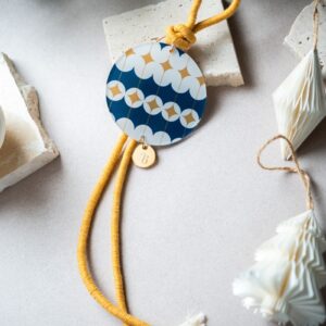 Κρεμαστό Γούρι Μοτίβο Μπλε Χρυσό