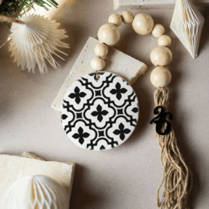 Κεραμικό Χειροποίητο Γούρι Μοτίβο Ασπρόμαυρο